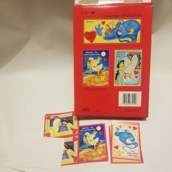 17 vtg Disney valentines- Aladdin, Cinderella, Mickey - Picture 11 of 12